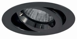 Black chrome iCage 90-minute fire rated mini tilt down light GU10