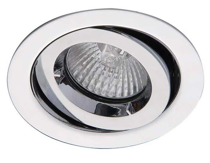 Polished Chrome iCage Fire Rated Mini Tilt Downlight GU10