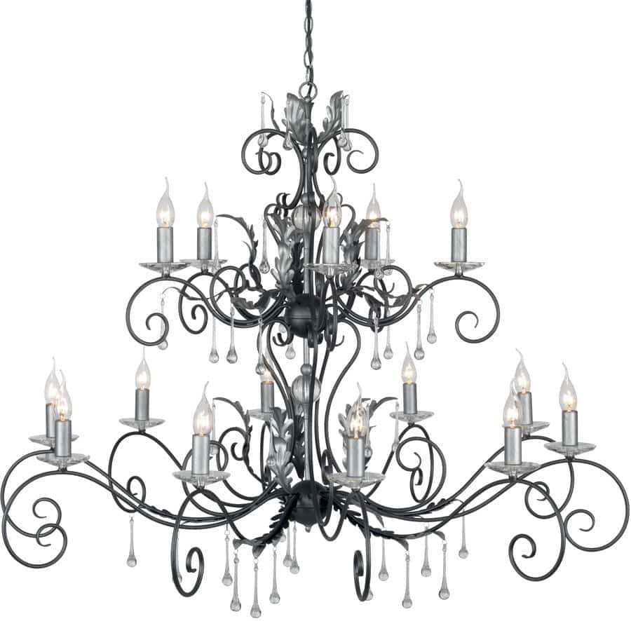 Amarilli Black And Silver 15 Light 2 Tier Very Large Chandelier