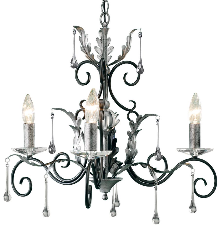 Amarilli Black And Silver 3 Light Chandelier Uk Made Aml3 Blk Amarilli Black And Silver 3 Light Chandelier Uk Made