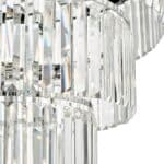 Dar Angel Crystal 8 Light Art Deco Chandelier Polished Chrome