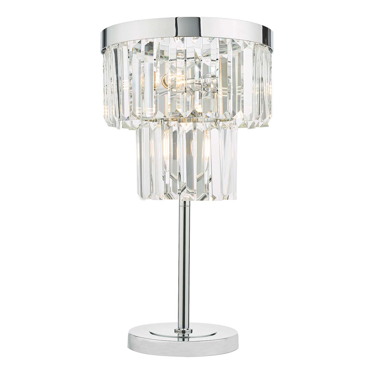 Dar Angel 4 Light Crystal Table Lamp Polished Chrome