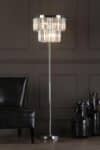 Dar Angel Crystal 6 Light Art Deco Floor Lamp Polished Chrome