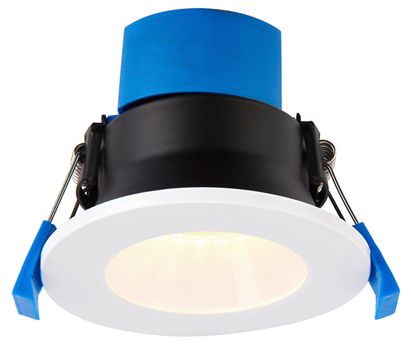 CCT (colour change) LED anti-glare downlight in white.