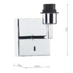 Dar Anvil Switched Wall Light Fitting Only Chrome