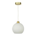 Apollo 1 Light Pendant Solid Butter Brass Opal Glass Shade