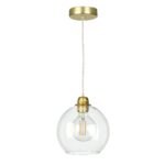 Apollo 1 Light Pendant Solid Butter Brass Clear Glass Shade