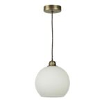 Apollo 1 Light Pendant Solid Antique Brass Opal Glass Shade