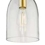 Dar Archie 1 Light Kitchen Pendant Satin Bronze Clear Glass