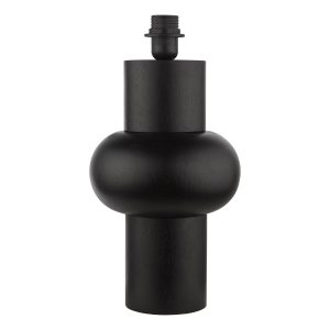 Arran 1 light wooden table lamp base only in matt black on white background