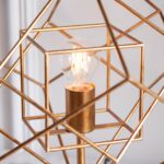 Cubes Single Light Geometric Table Lamp Gold Leaf Black Marble Base
