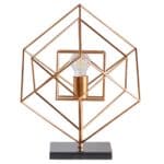 Cubes Single Light Geometric Table Lamp Gold Leaf Black Marble Base