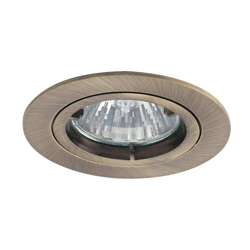 Twistlock Antique Brass Finish Mains Voltage GU10 Down Light