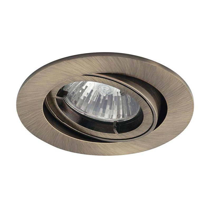 Twistlock Antique Brass Mains Voltage Adjustable Down Light