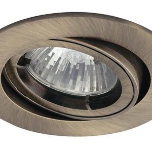 Twistlock antique brass mains voltage adjustable down light