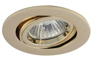 Twistlock polished brass mains voltage adjustable down light