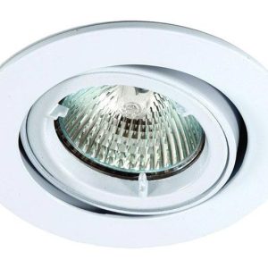 Twistlock matt white mains voltage adjustable down light
