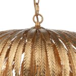 Dar Atticus 5 Light Pendant Hand Crafted Gold Leaf