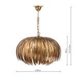 Dar Atticus 5 Light Pendant Hand Crafted Gold Leaf