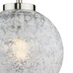 Dar Avari 1 Light Ceiling Pendant Satin Nickel Glue Chip Glass