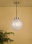 Dar Avari 1 Light Ceiling Pendant Satin Nickel Glue Chip Glass