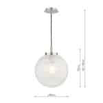 Dar Avari 1 Light Ceiling Pendant Satin Nickel Glue Chip Glass