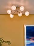 Dar Avari 6 Light Semi Flush Low Ceiling Light Satin Nickel
