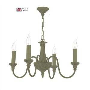 Bailey classic 4 light chandelier in a bespoke colour choice shown in sage
