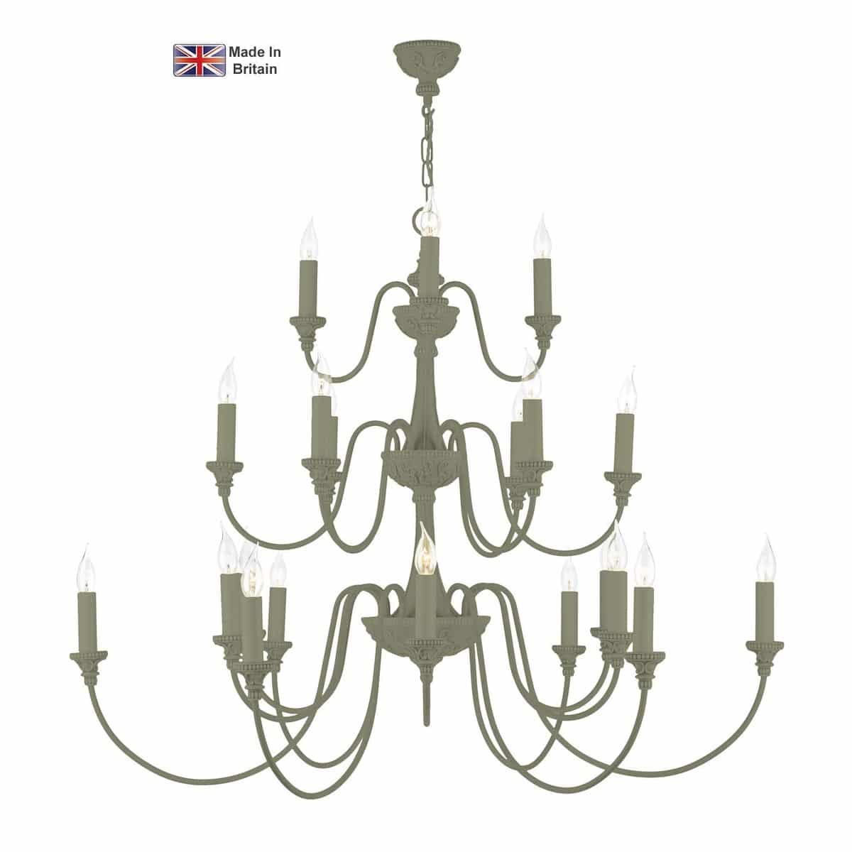 Bailey Classic 21 Light 3 Tier Large Chandelier Bespoke Colour