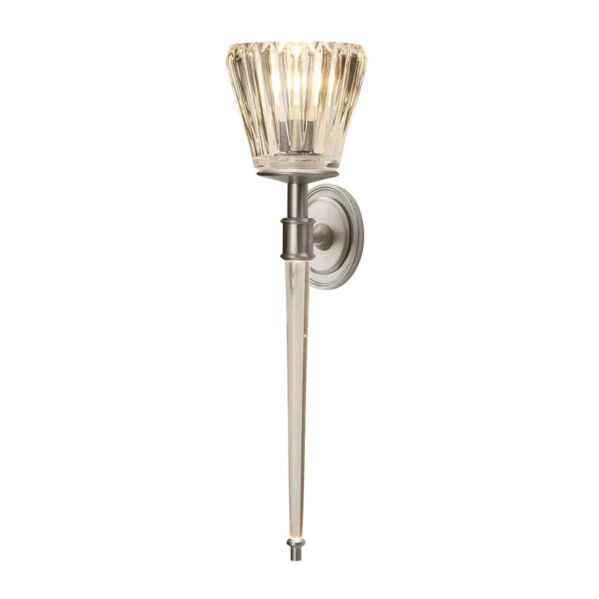 Elstead Agatha 2 LED Bathroom Wall Light Torchiere Brushed Nickel IP44