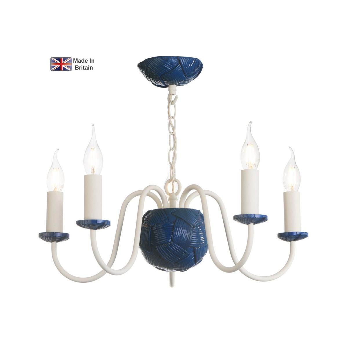 Bodkin Handmade 5 Light Chandelier Bespoke Colour Choice