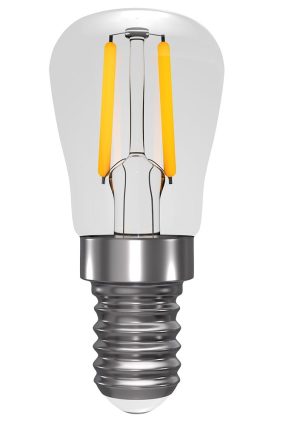 Clear 2w warm white dimmable LED E14 filament pygmy light bulb