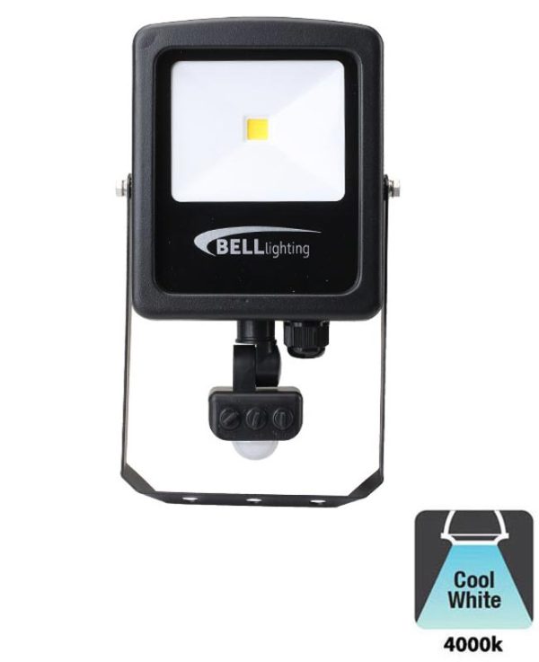 Bell Skyline Slim 20w LED PIR Security Floodlight Override Black IP65