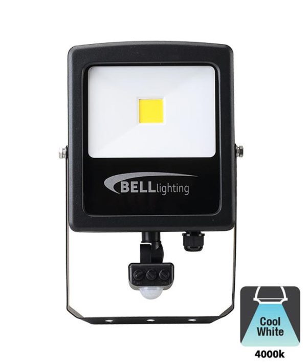 Bell Skyline Slim 30w LED PIR Security Floodlight Override Black IP65