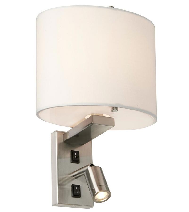 Elstead Belmont Switched Wall Light 1 LED Reading Lamp Brushed Nickel