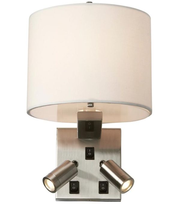 Elstead Belmont Switched Wall Light 2 LED Reading Lamps Brushed Nickel
