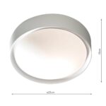 Dar Beta 1 Lamp Flush Bathroom Ceiling Light White