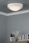 Dar Beta 1 Lamp Flush Bathroom Ceiling Light White
