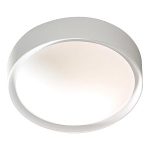 Beta 1 lamp flush bathroom ceiling light in white on white background