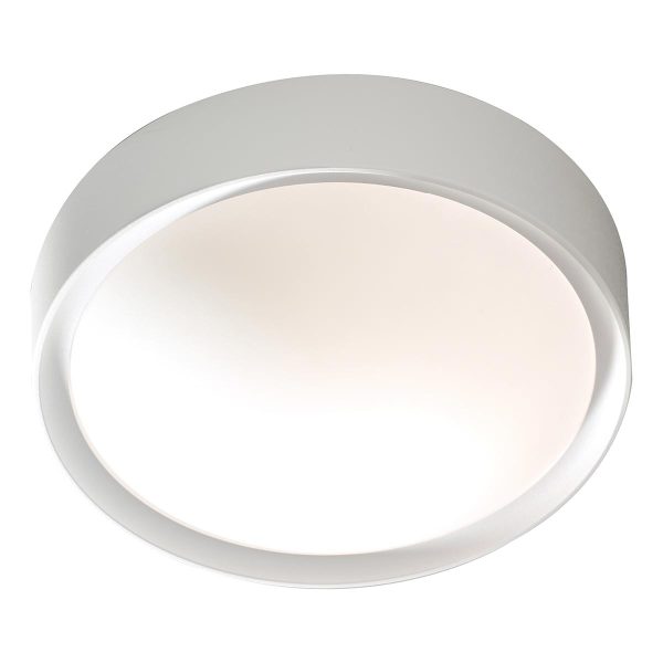Dar Beta 1 Lamp Flush Bathroom Ceiling Light White