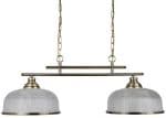Bistro II Antique Brass 2 Light Pendant Bar Retro Style Holophane Glass