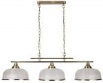 Bistro II Antique Brass 3 Light Pendant Bar Retro Style Holophane Glass