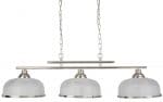 Bistro II Satin Silver 3 Light Pendant Bar Retro Style Holophane Glass