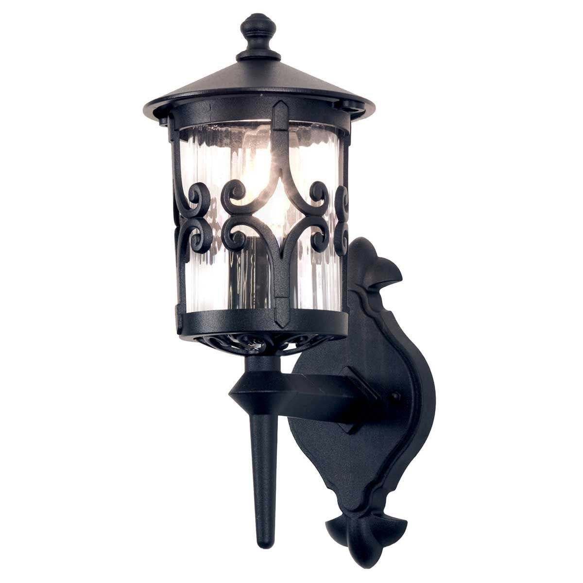 Elstead Hereford Old English Outdoor Up Wall Lantern Black