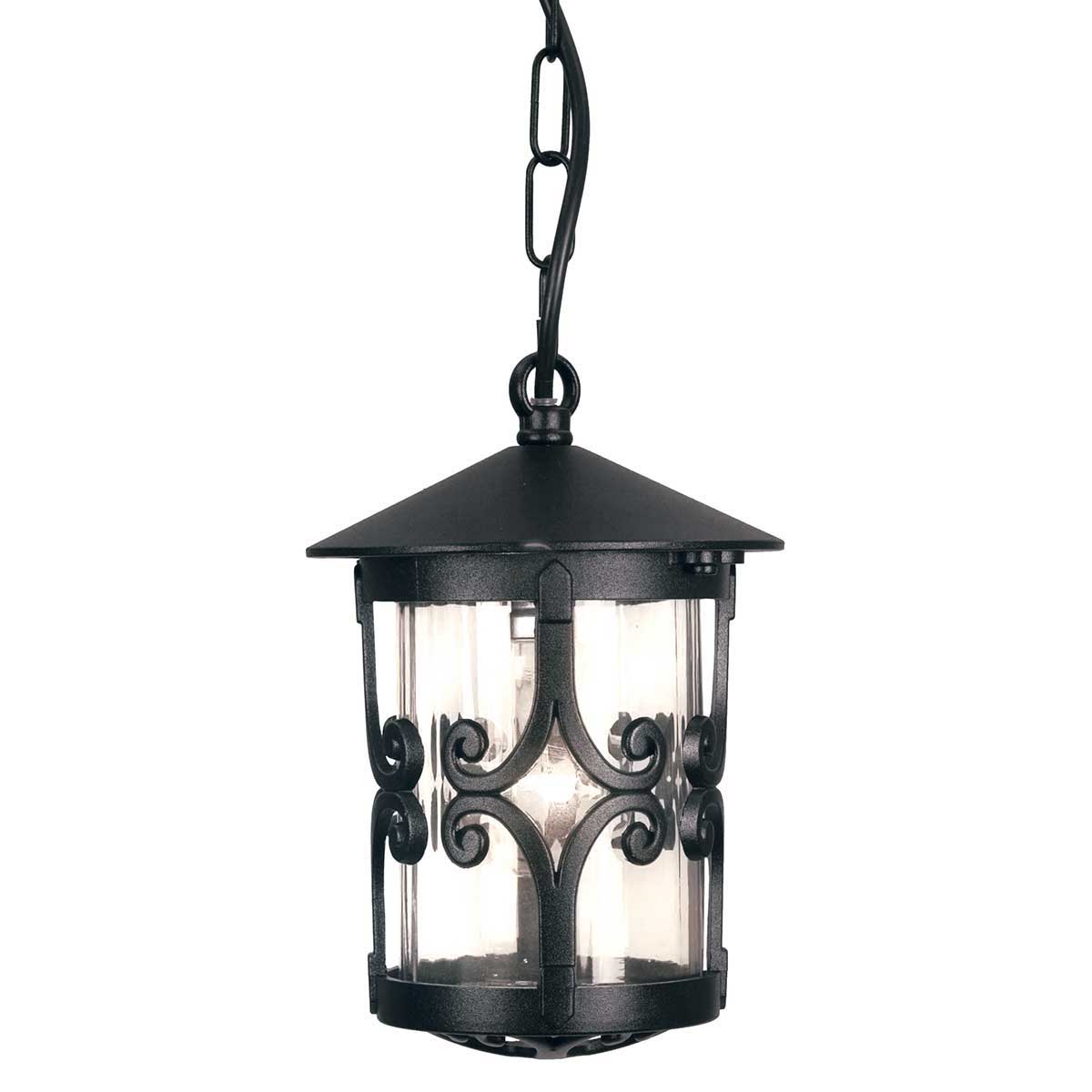 Elstead Hereford Old English Hanging Outdoor Porch Lantern Black