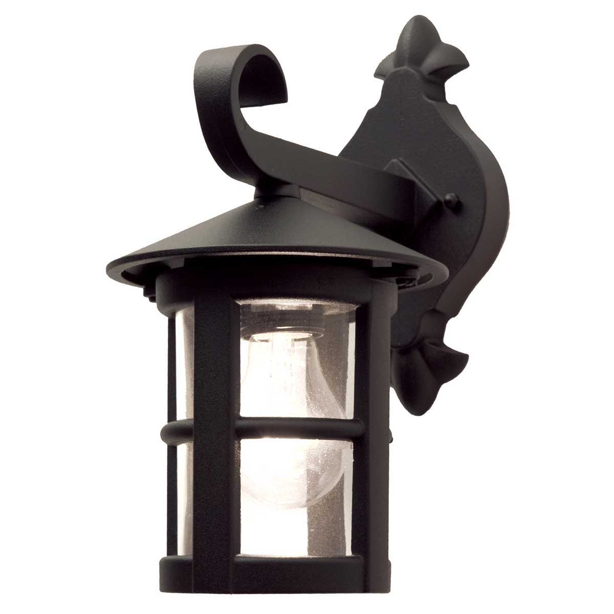 Elstead Hereford Traditional Outdoor Down Wall Lantern Black