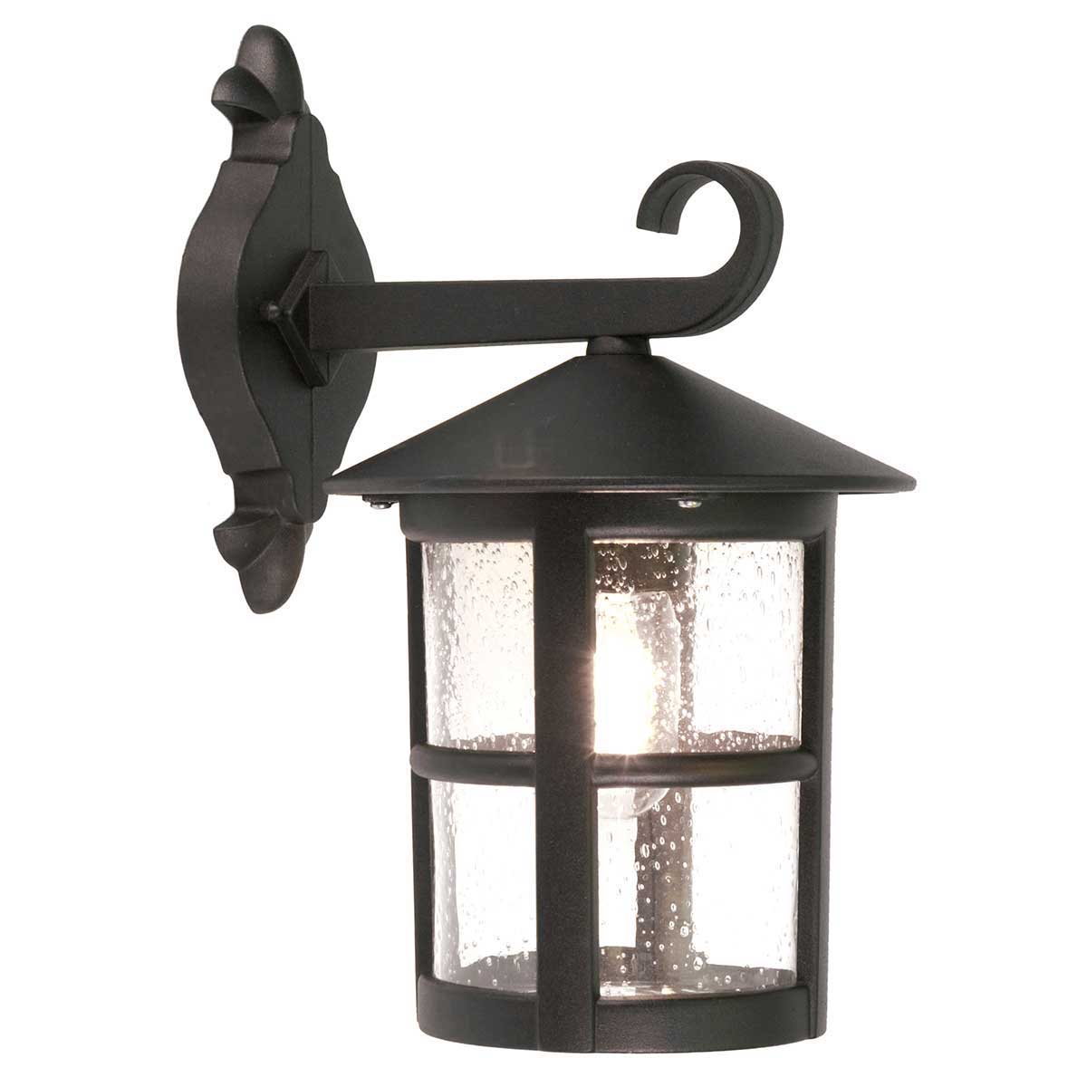 Elstead Hereford Traditional Grande Outdoor Down Wall Lantern Black