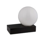 Black Marble Base Scandinavian Style Table Lamp Opal Glass Globe