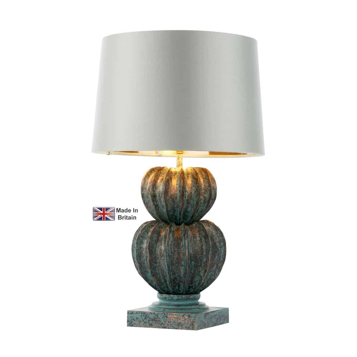 Botany Handmade Pumpkin Table Lamp Base Only Verdigris