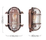 Bow Oval Nautical Outdoor Bulkhead Light Antique Copper IP64